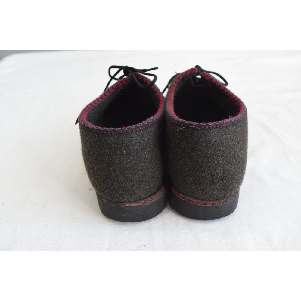 Wild n Wooly by Stegmann Shoes 10 Green Boiled Wool Lace Up Clogs Womens Comfort - Picture 3 of 7